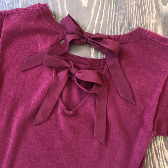 Cute Tie Back Short Sleeve Sweater Dress - Picture 3 of 3